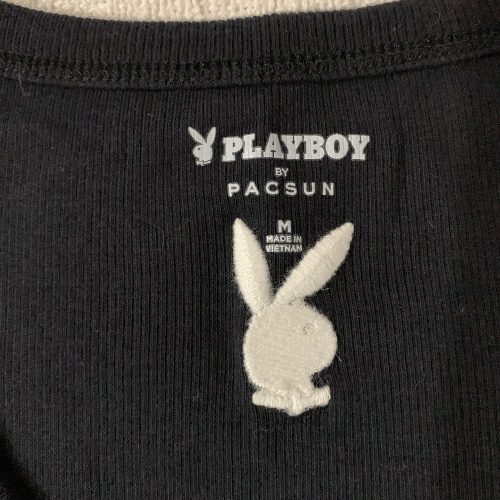 Playboy by PACSUN black ribbed tank - Picture 5 of 7